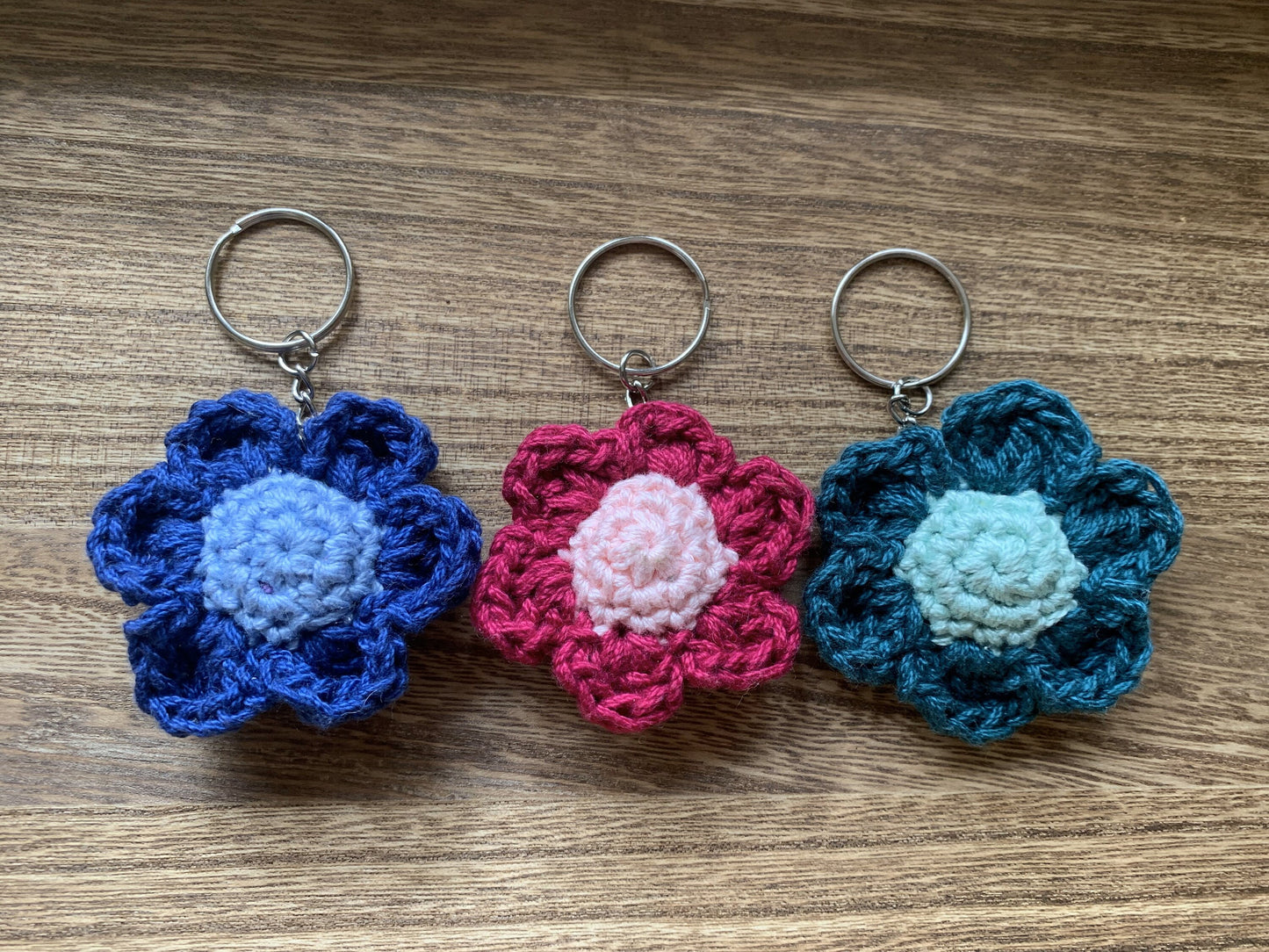 Crochet Flower Keychain