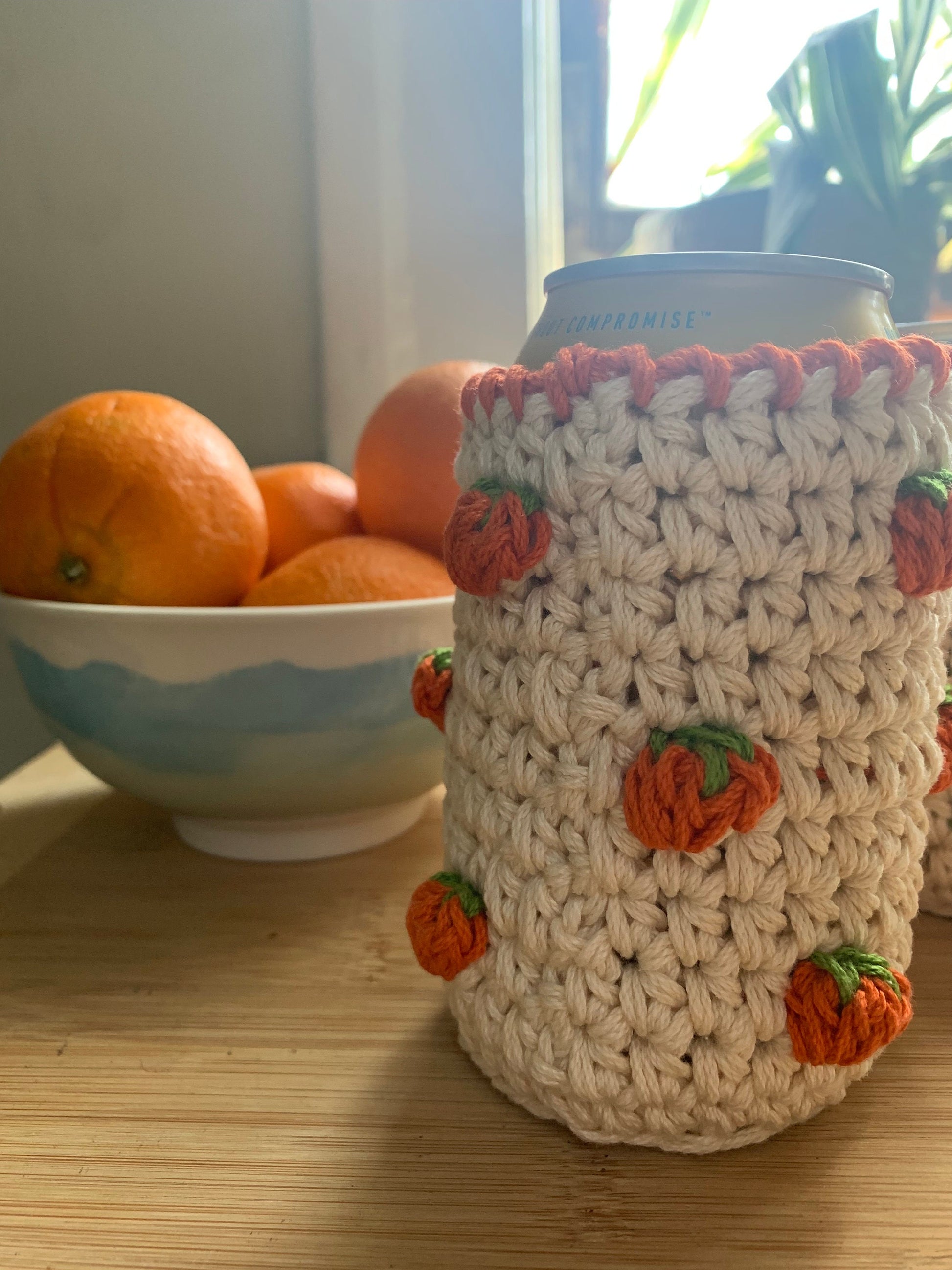 Crochet Fruit Can Cozy: Handmade Cotton Drink Sleeve