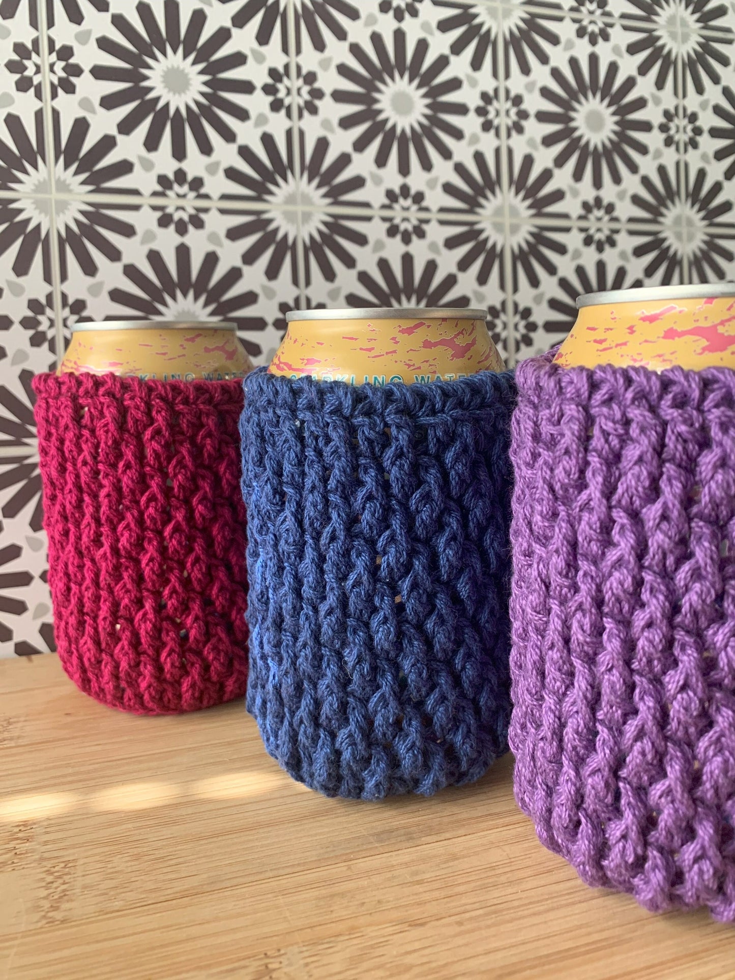 Handmade Crochet Can Cozy: 100% Cotton Drink Sleeve