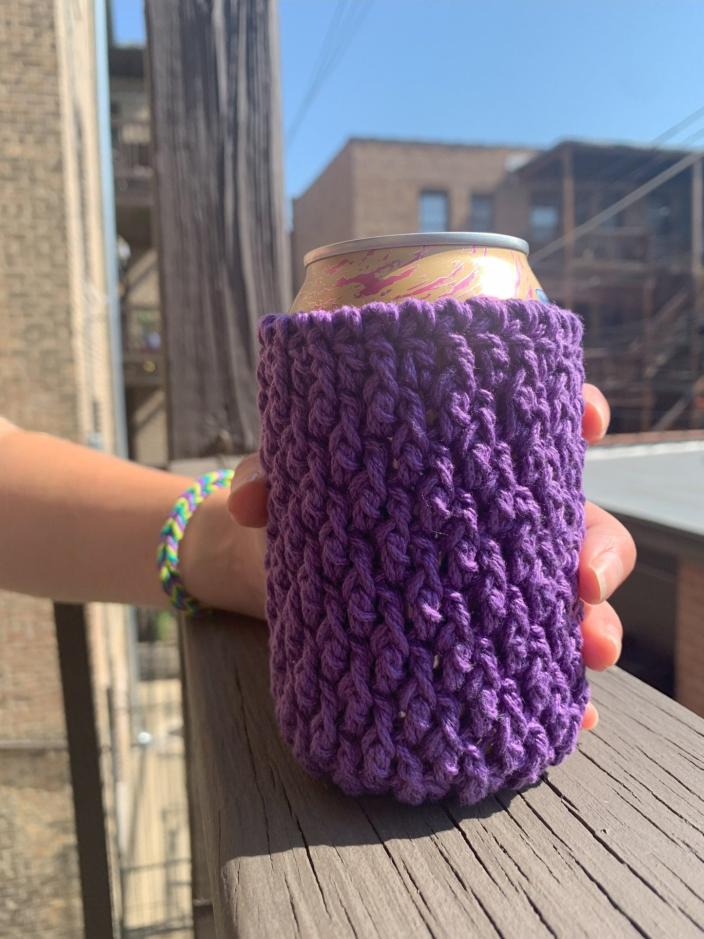 Handmade Crochet Can Cozy: 100% Cotton Drink Sleeve