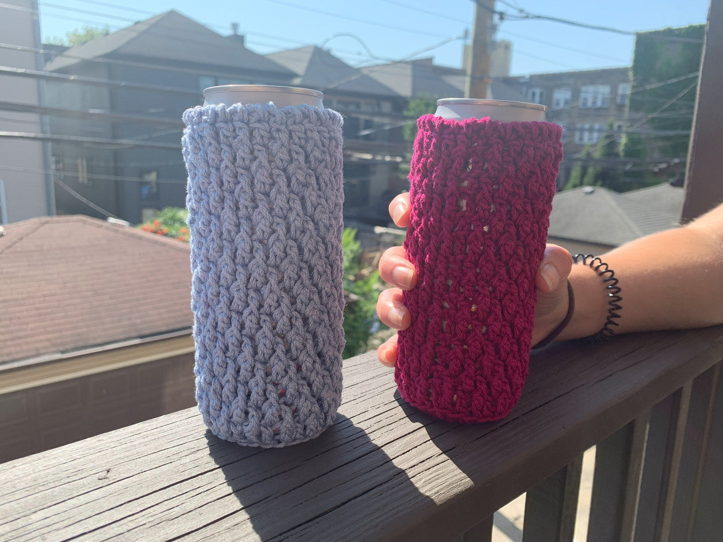 Crochet Skinny Can Cozy: Handmade Cotton Drink Sleeve