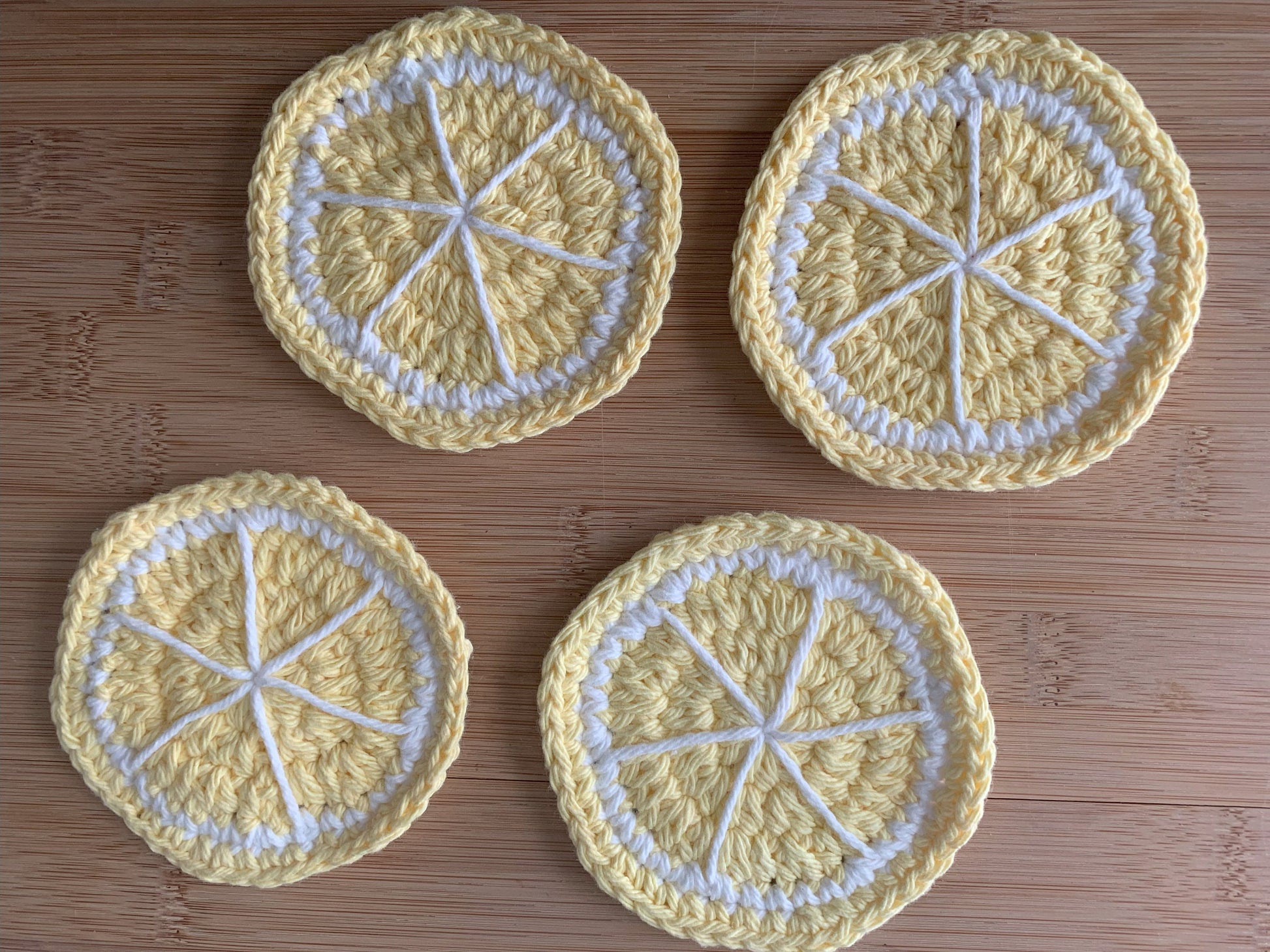 Handmade Crochet Coaster Set: Citrus Fruit Slices