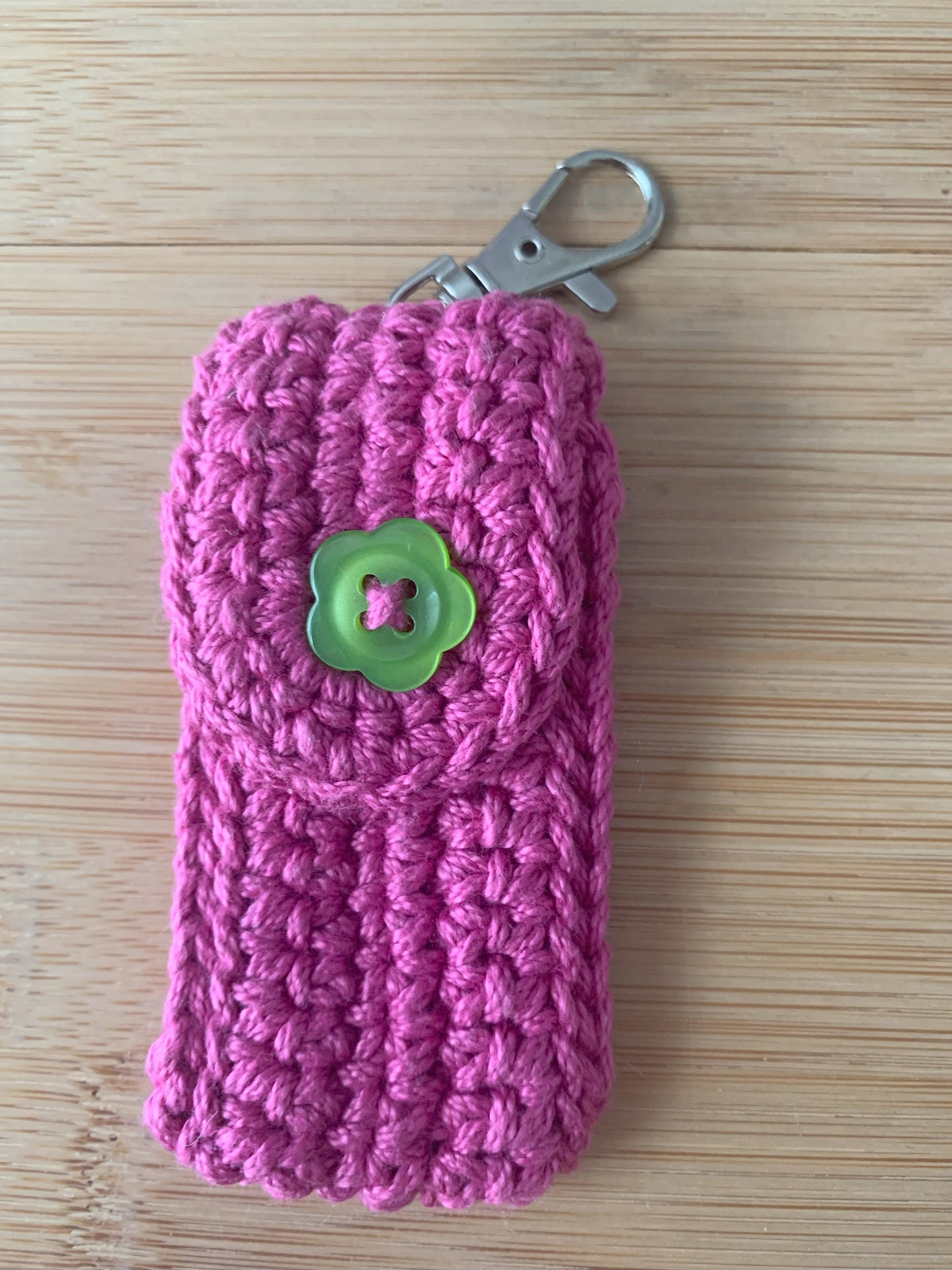 Crochet Lip Balm Keychain: Cotton Chapstick Holder Pouch