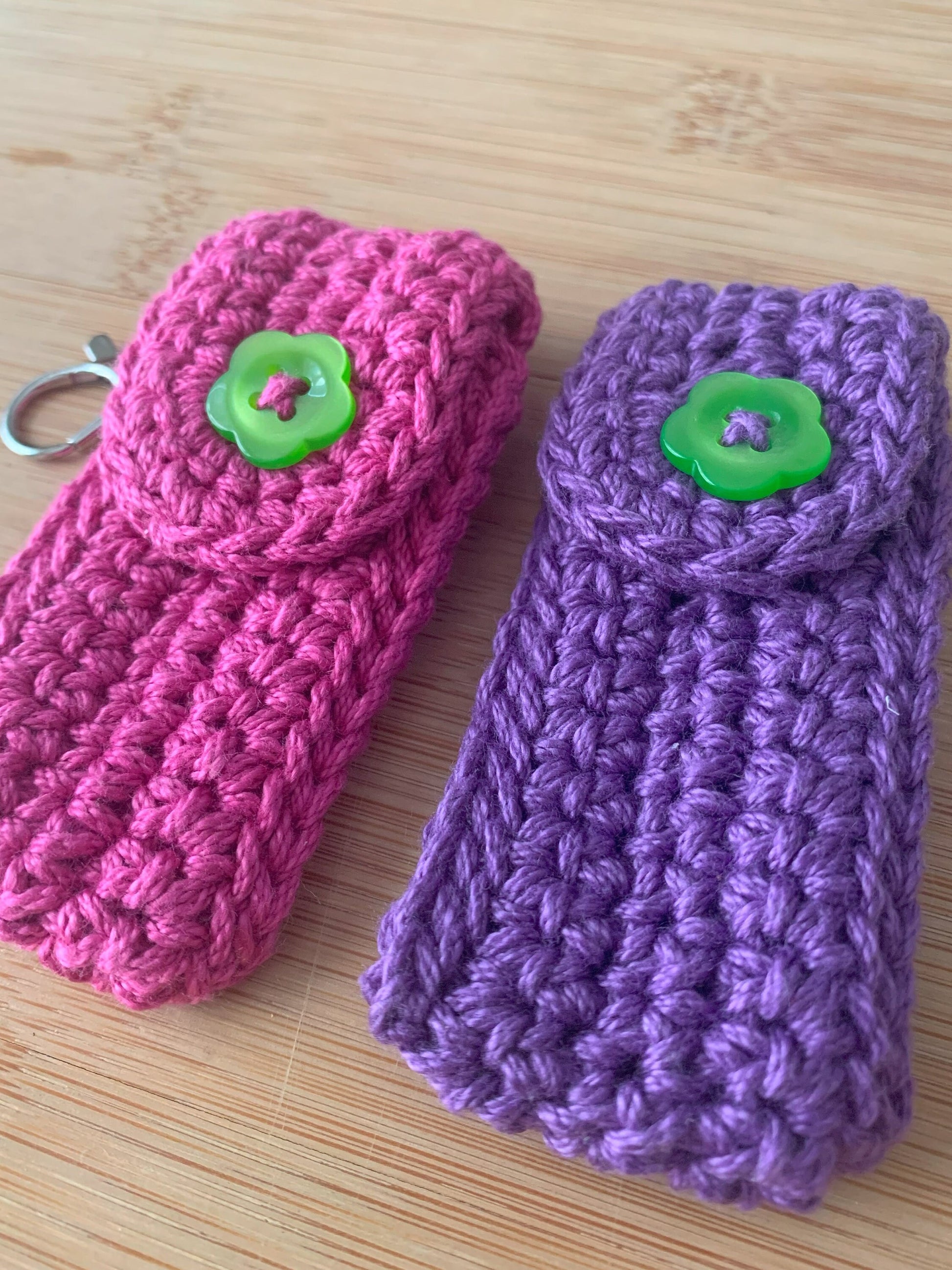 Crochet Lip Balm Keychain: Cotton Chapstick Holder Pouch