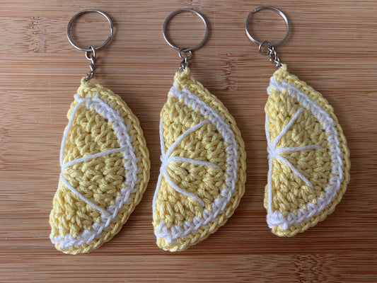 Crochet Citrus Slice Keychain