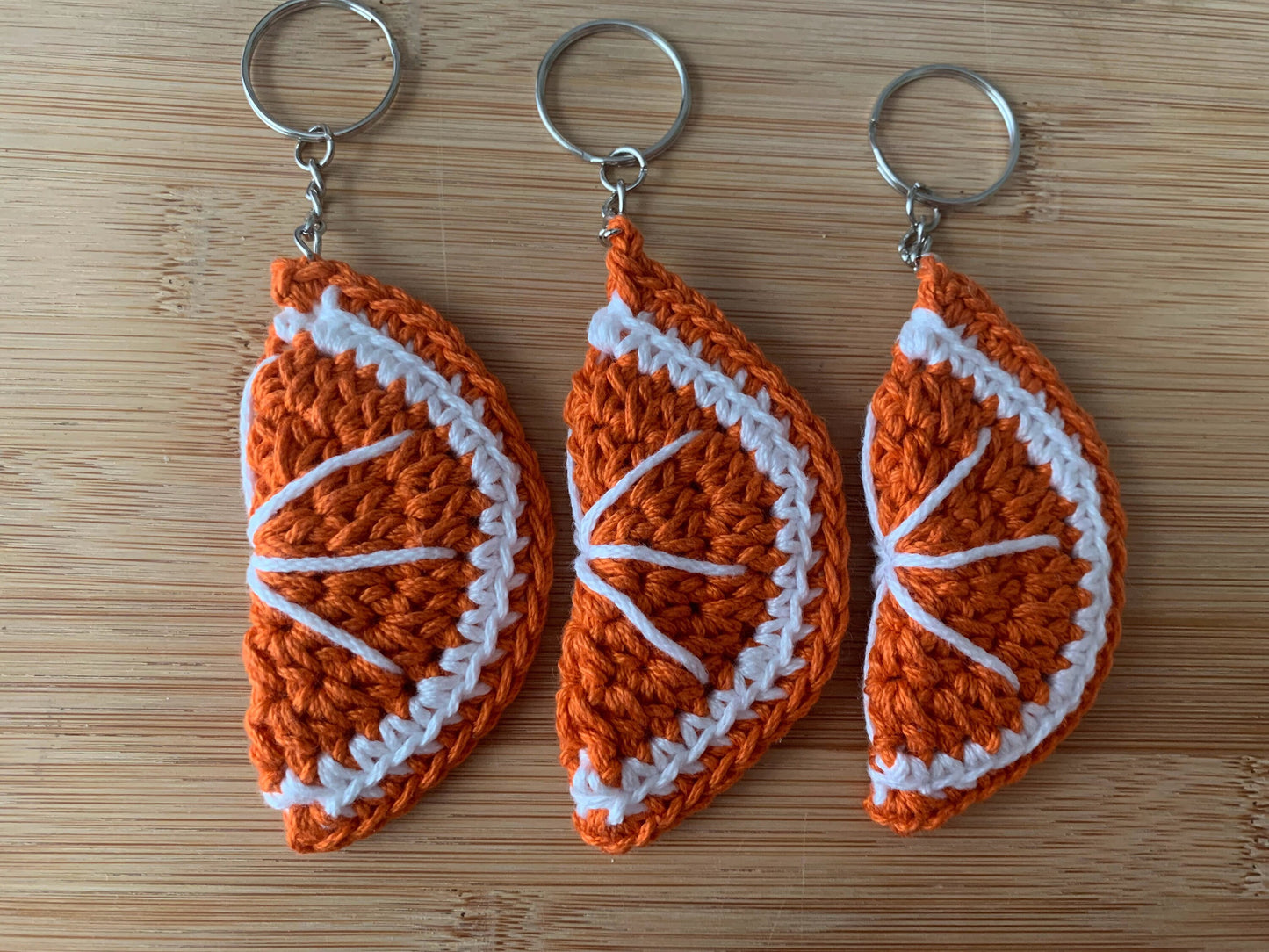 Crochet Citrus Slice Keychain