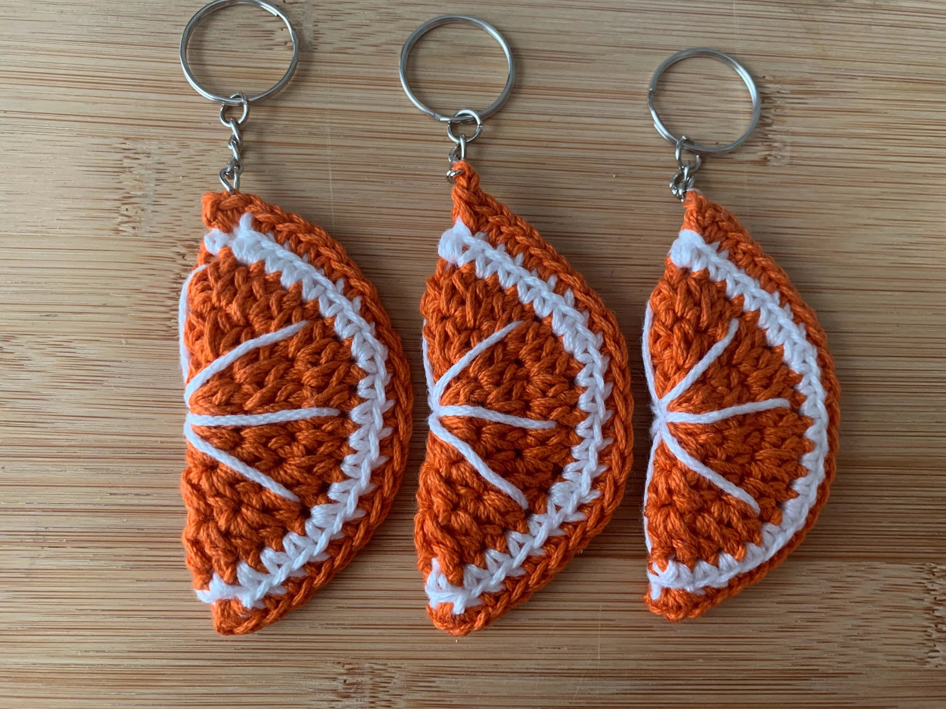 Crochet Citrus Slice Keychain