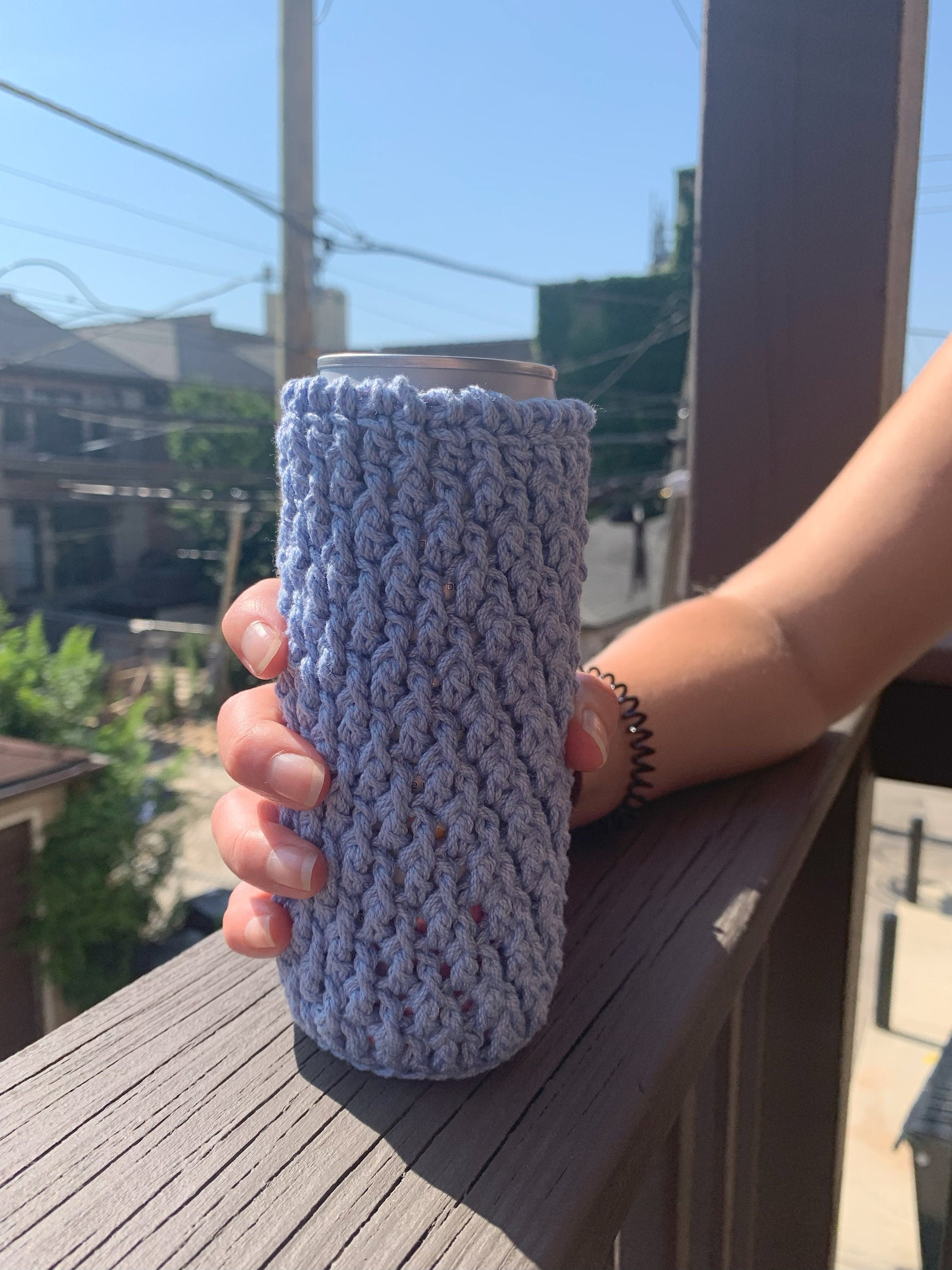 Crochet Skinny Can Cozy: Handmade Cotton Drink Sleeve