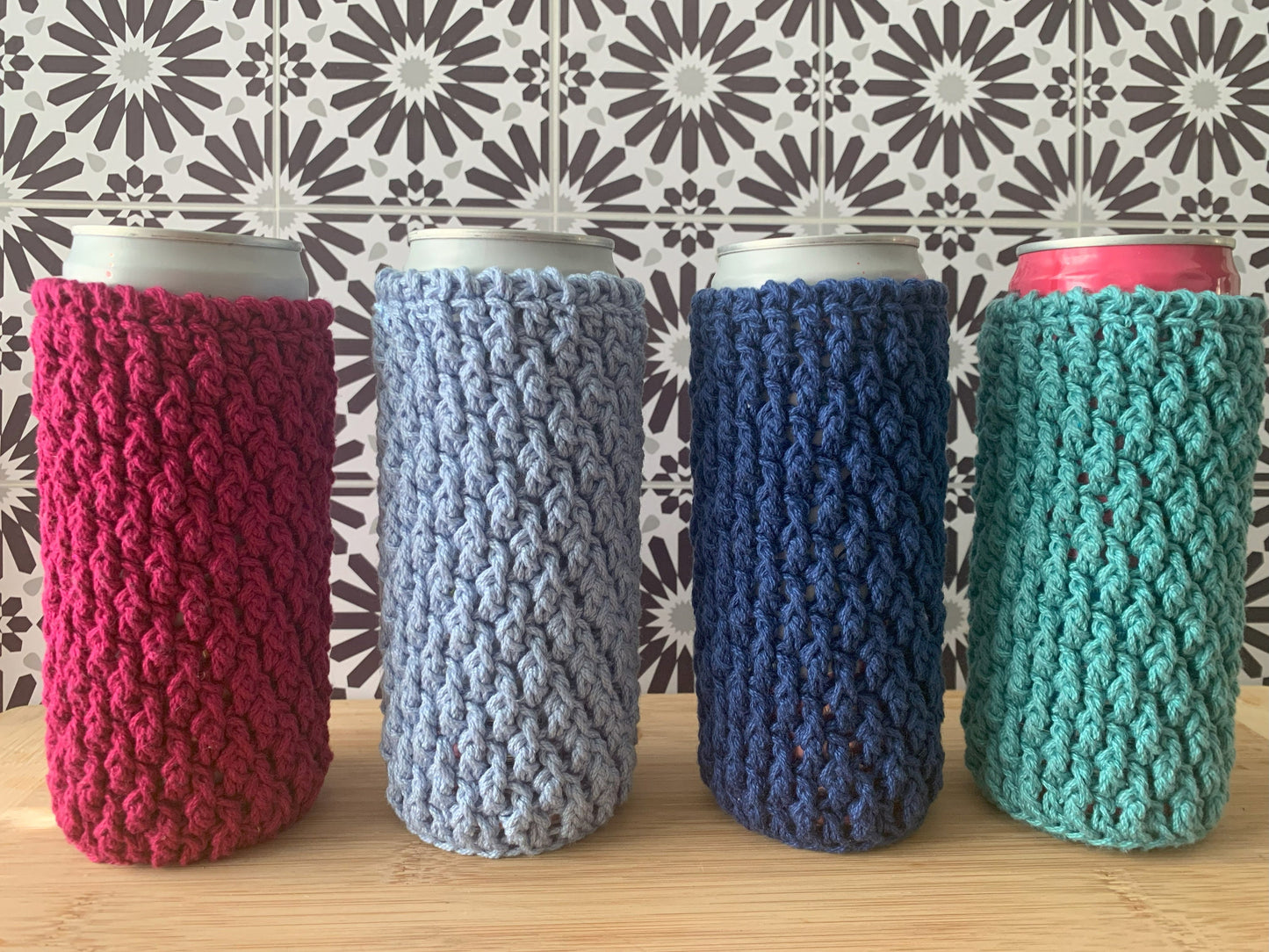 Crochet Skinny Can Cozy: Handmade Cotton Drink Sleeve