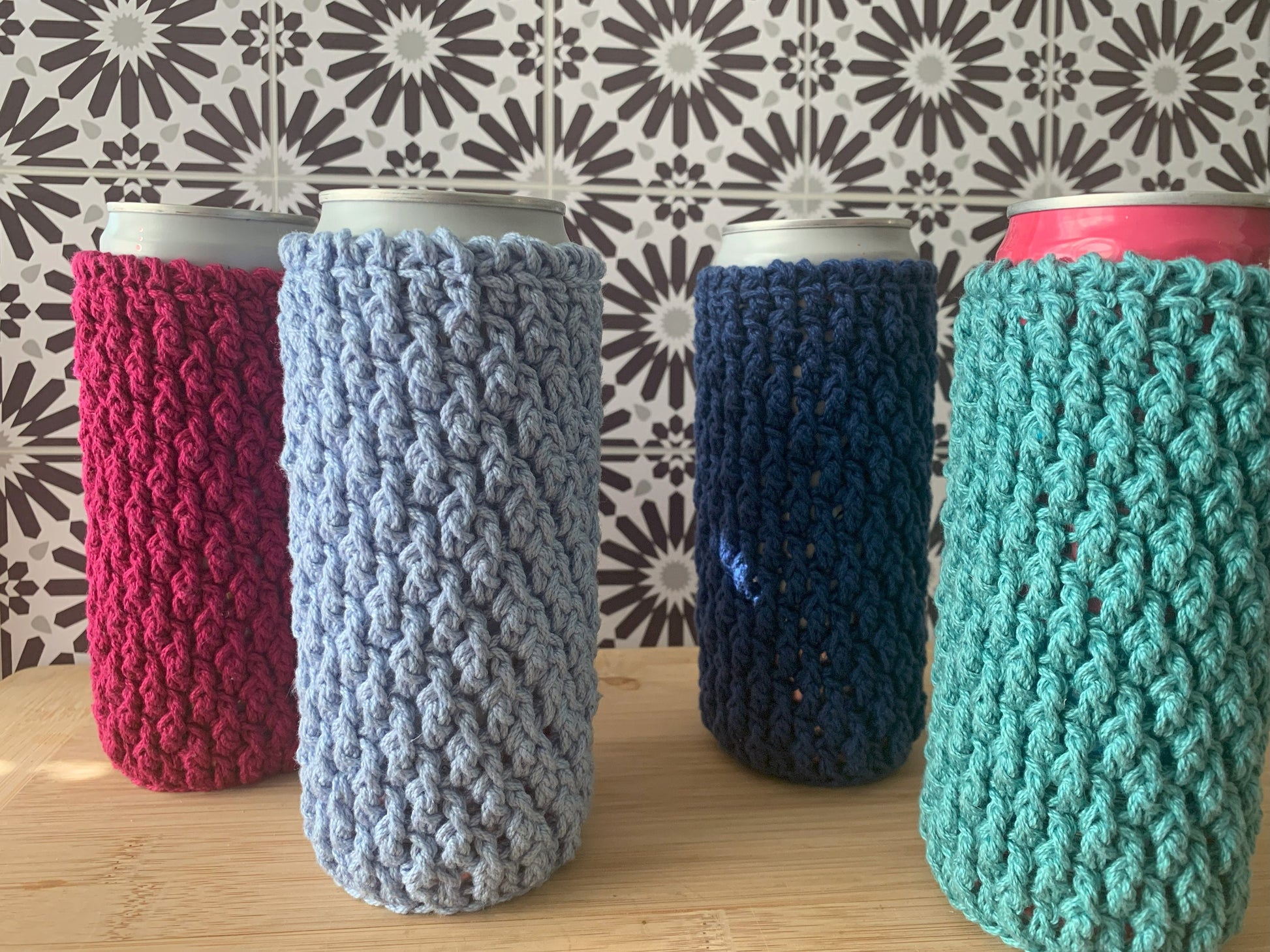 Crochet Skinny Can Cozy: Handmade Cotton Drink Sleeve
