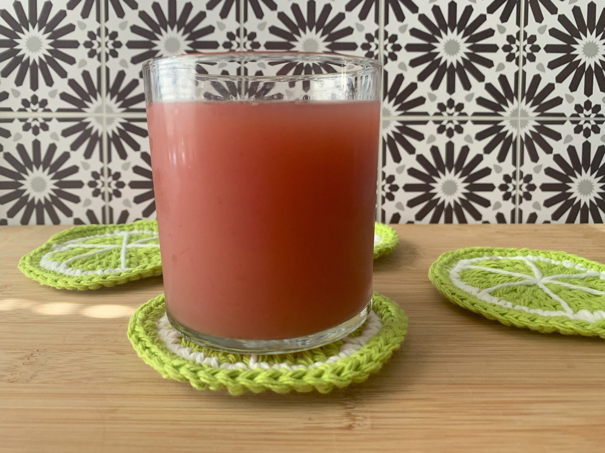 Handmade Crochet Coaster Set: Citrus Fruit Slices