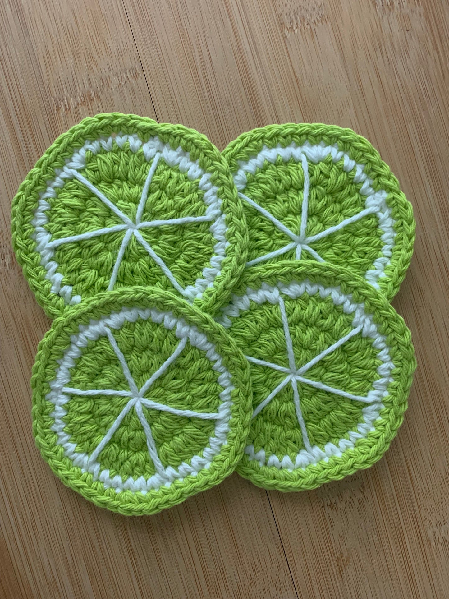 Handmade Crochet Coaster Set: Citrus Fruit Slices