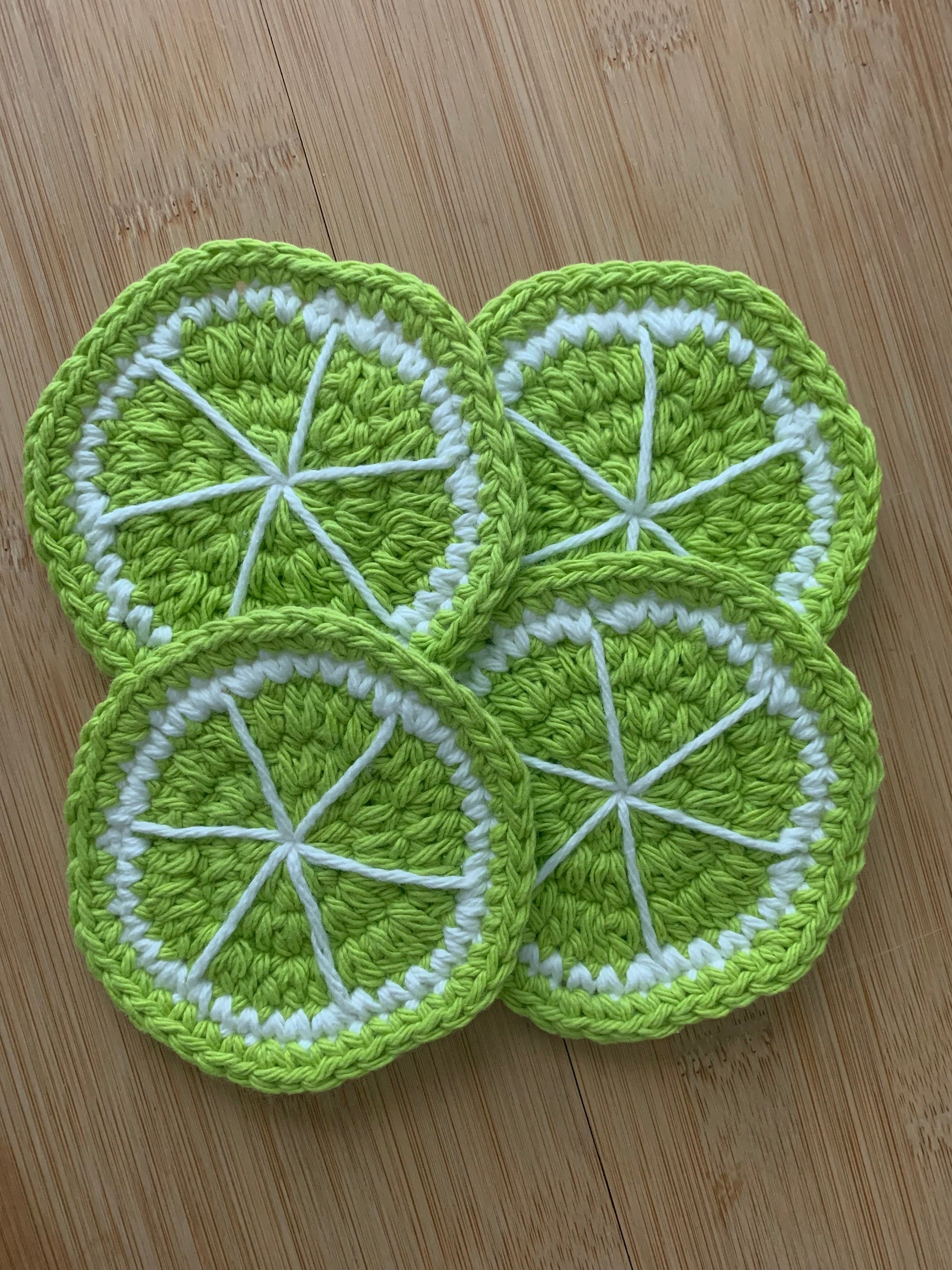 Handmade Crochet Coaster Set: Citrus Fruit Slices