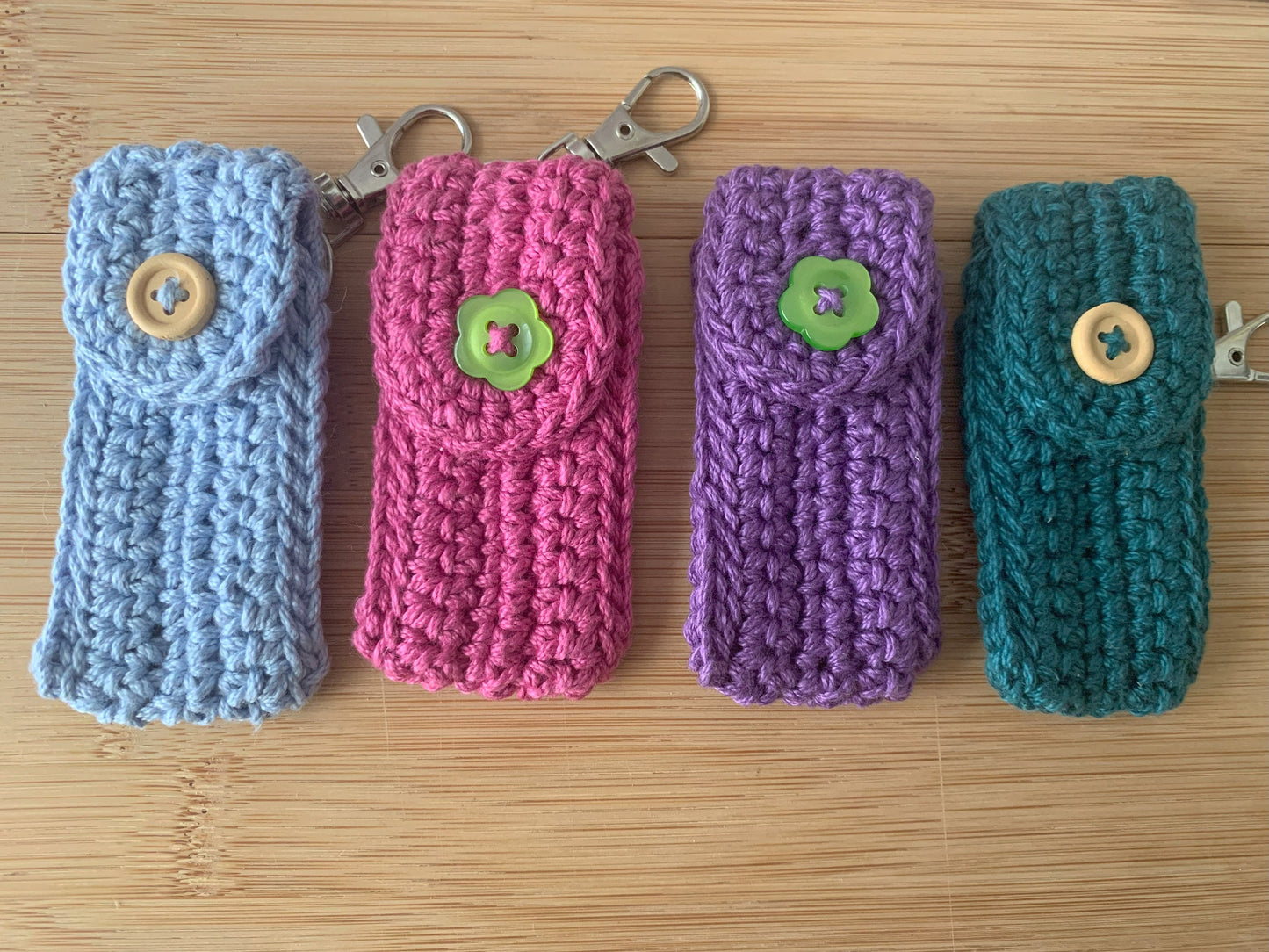 Crochet Lip Balm Keychain: Cotton Chapstick Holder Pouch