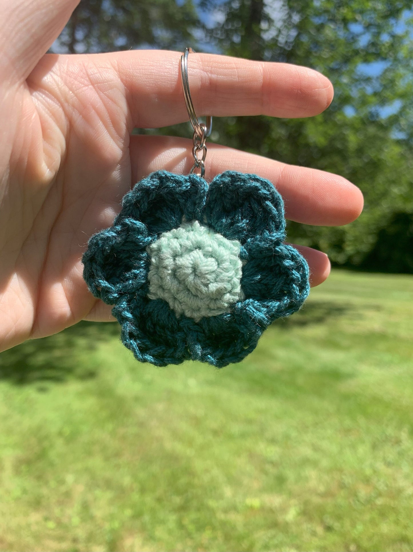 Crochet Flower Keychain