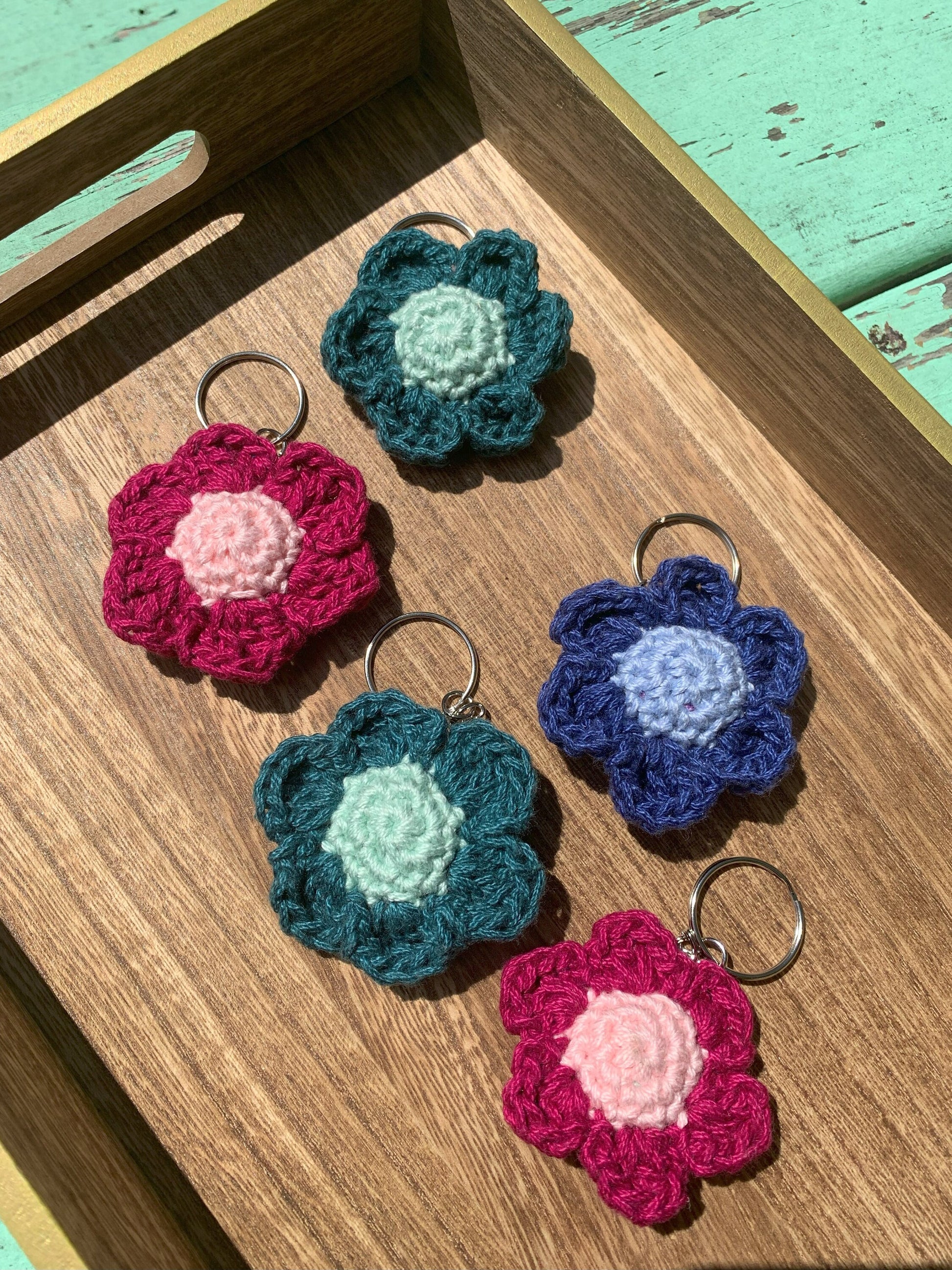 Crochet Flower Keychain