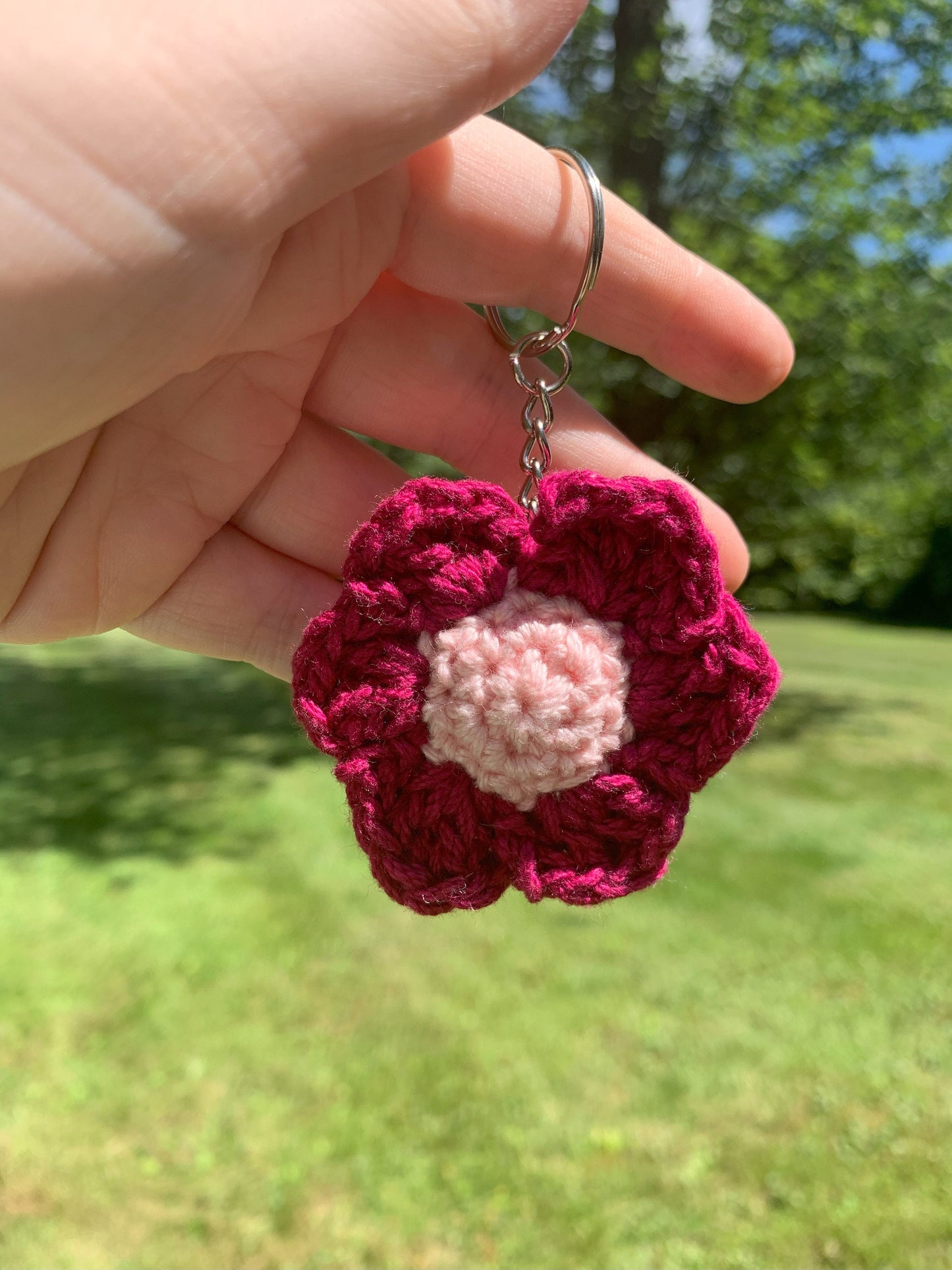 Crochet Flower Keychain
