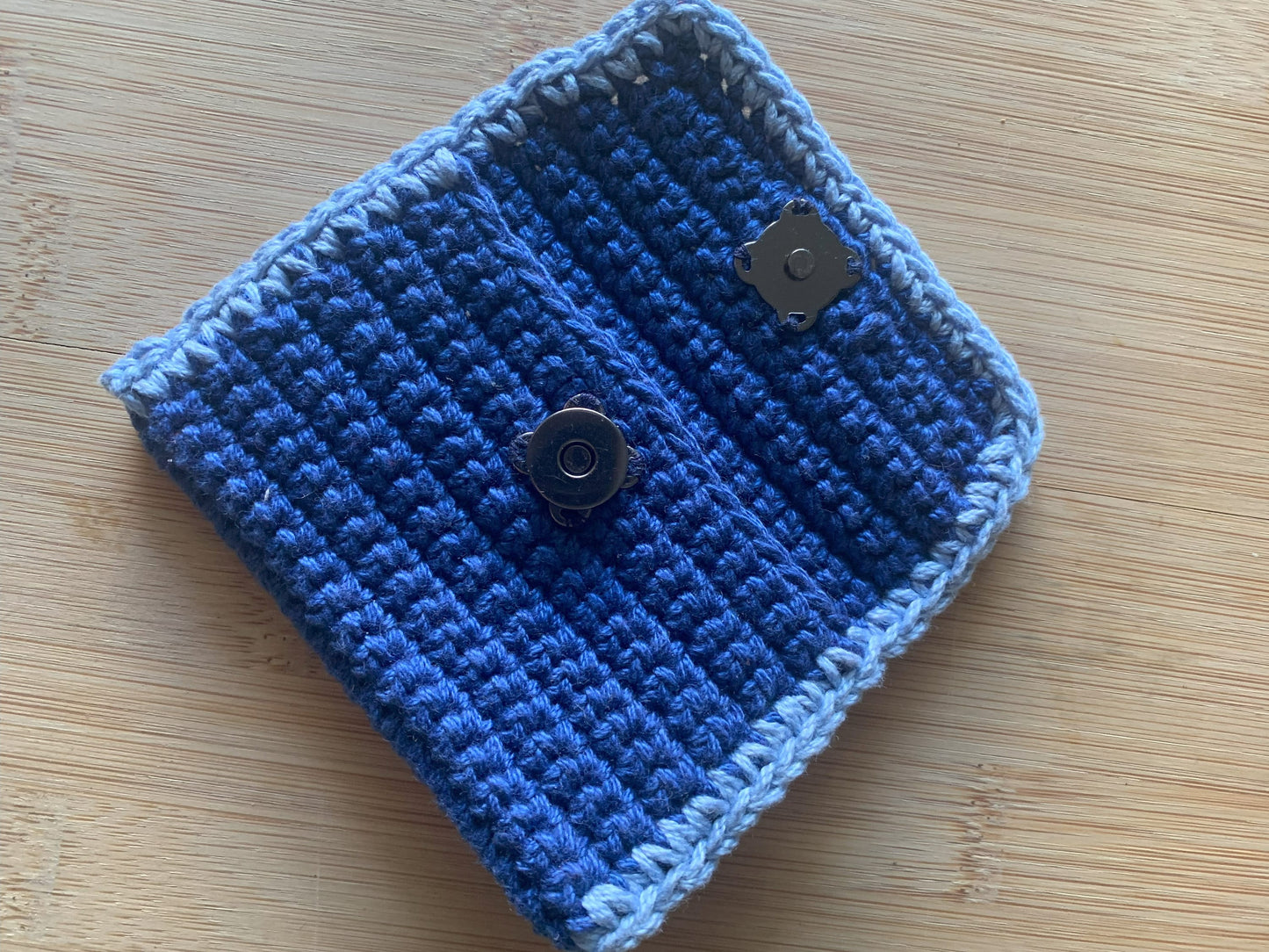Handmade Crochet Wallet: Cotton Card Holder with Magnetic Snap