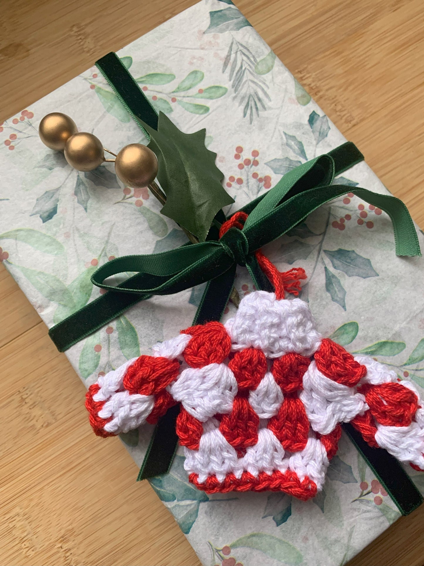 Crochet Sweater Ornament - Ugly Sweater Christmas Ornament - Granny Stitch Crochet Sweater - Handmade Ornament