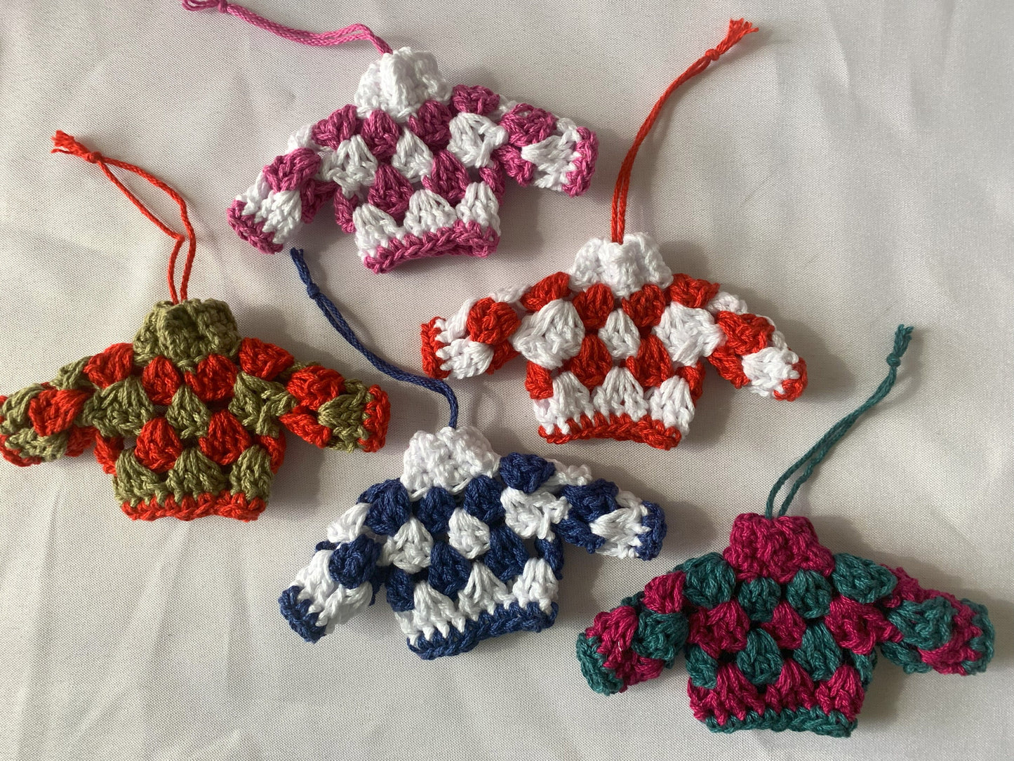 Crochet Sweater Ornament - Ugly Sweater Christmas Ornament - Granny Stitch Crochet Sweater - Handmade Ornament