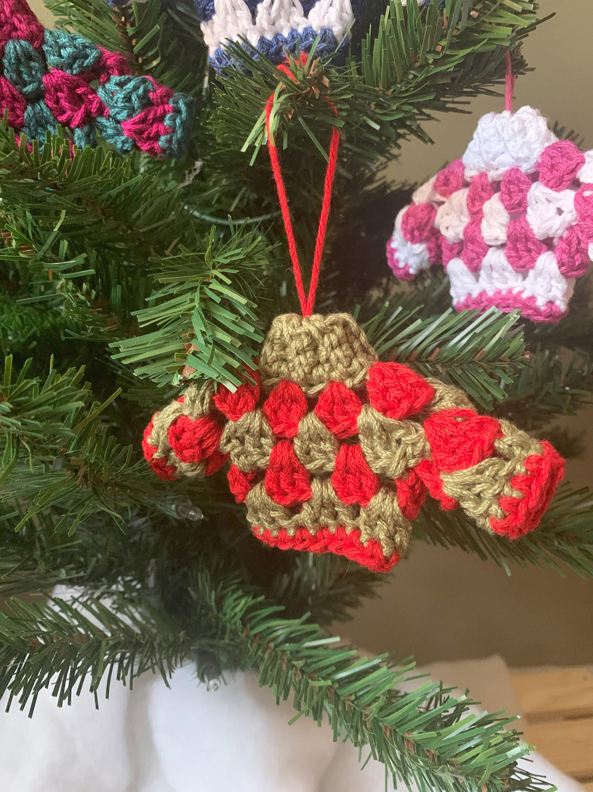 Crochet Sweater Ornament - Ugly Sweater Christmas Ornament - Granny Stitch Crochet Sweater - Handmade Ornament