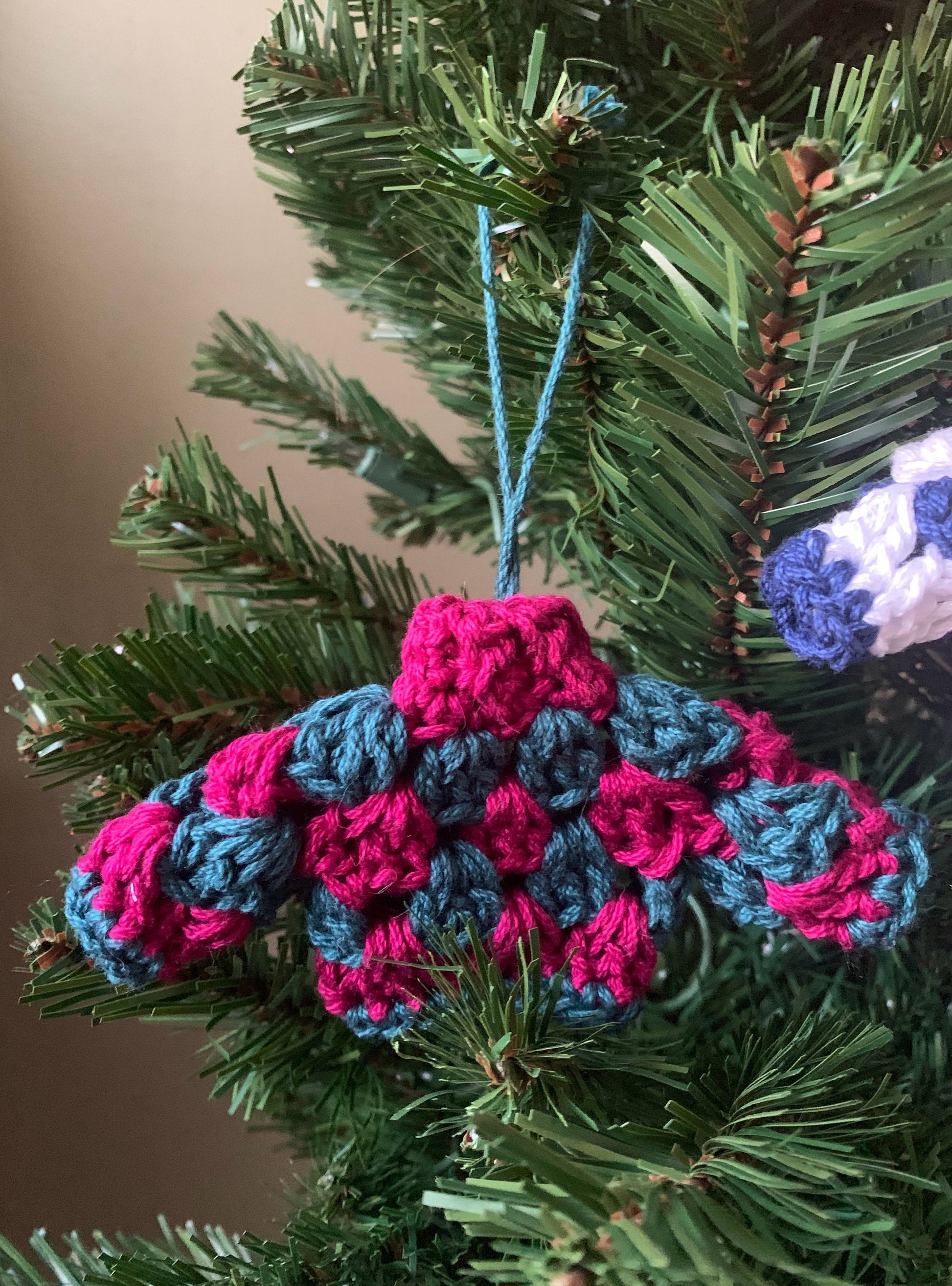 Crochet Sweater Ornament - Ugly Sweater Christmas Ornament - Granny Stitch Crochet Sweater - Handmade Ornament