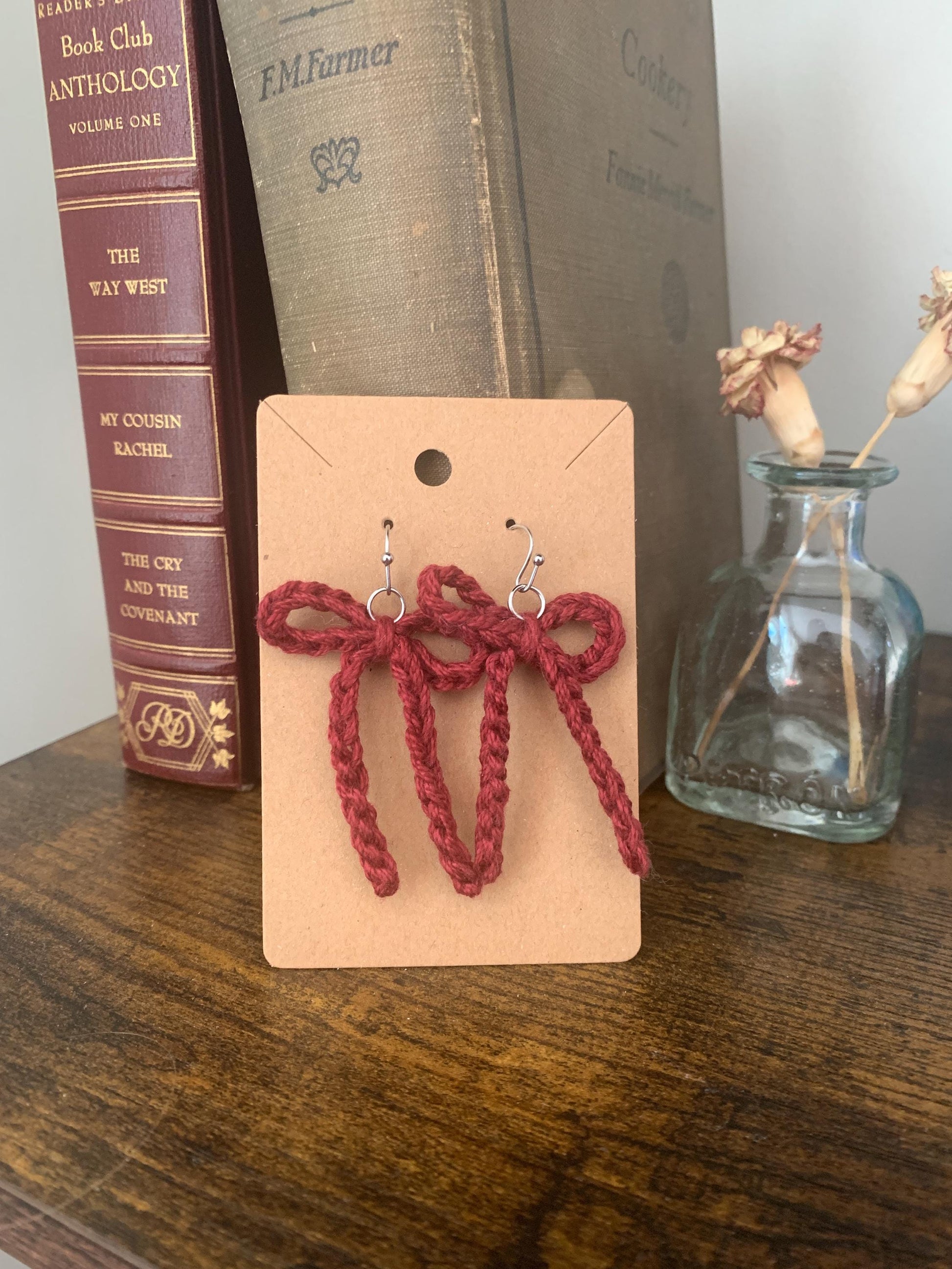 Crochet Bow Earrings